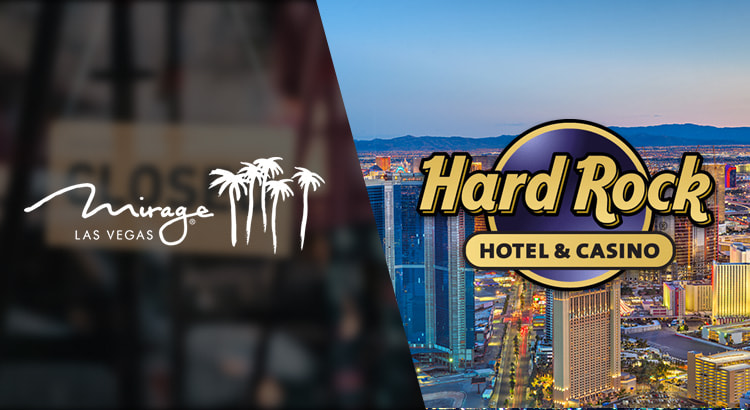 Schließung des Mirage Hotels in Las Vegas und der Übergang zum Hard Rock Hotel.