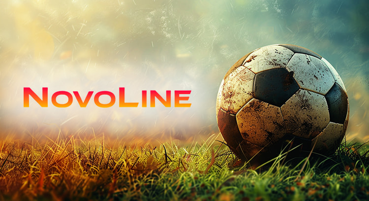 Das Novoline Logo und ein Fußball. 