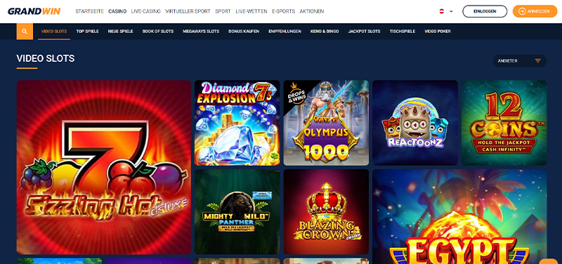 GrandWin Casino website