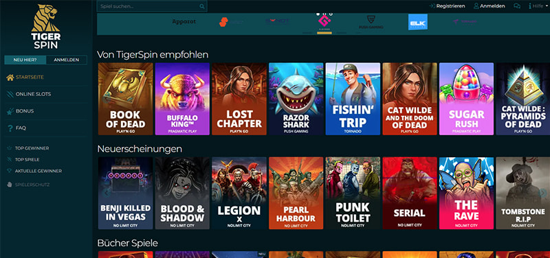Tigerspin casino website